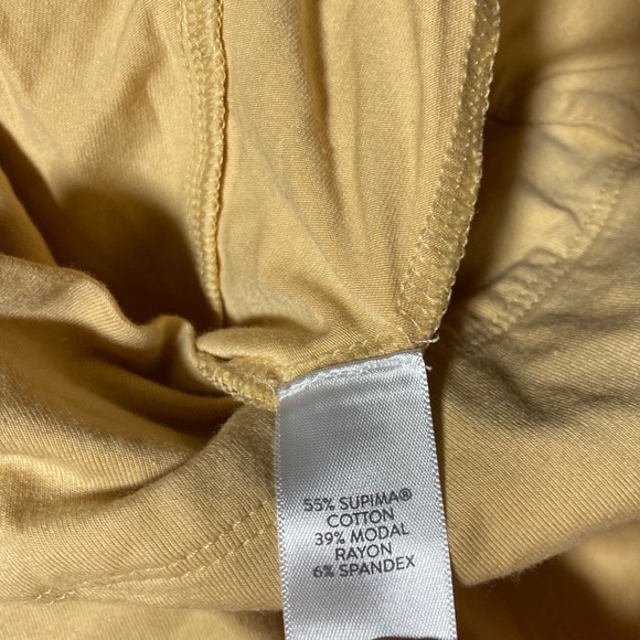 J. Jill Luxe Supima Hoodie Yellow Long Sleeve Pullover Kangaroo Pocket Small - Picture 4 of 5